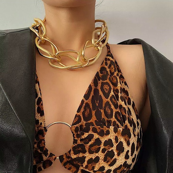 ⚜️[𝟯𝟬%𝗢𝗙𝗙|𝗯𝘂𝗻𝗱𝗹𝗲𝘀 𝟯+]⚜️Big Quad Link Gold Choker NEW - Picture 4 of 10